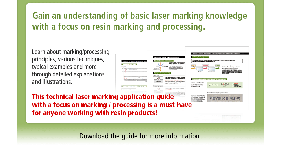 Gain an understanding of basic laser marking knowledge with a focus on resin marking and processing. Learn about marking/processing principles, various techniques, typical examples and more through detailed explanations and illustrations. This technical laser marking application guide with a focus on marking / processing is a must-have for anyone working with resin products! Download the guide for more information.