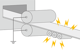 Working principle of static elimination by grounding